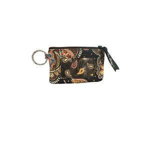 Vera Bradley Paisley Zip ID Case With Key Ring